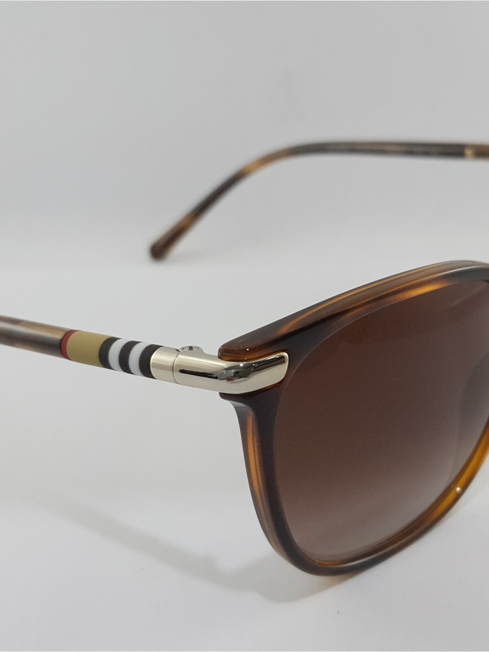 BURBERRY 4262 DARK HAVANA/GOLD PLAID UNISEX SUNGLASSES - Picture 2 of 9